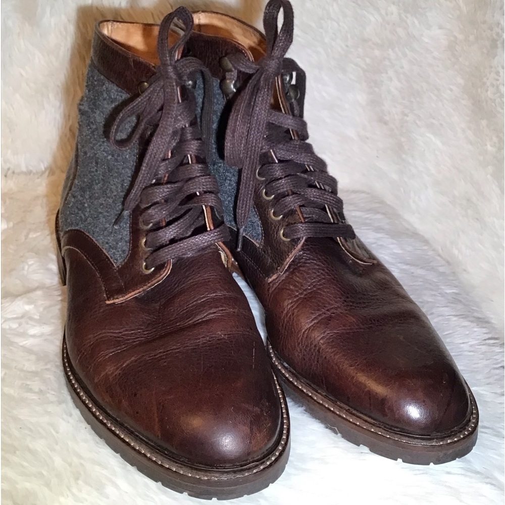McCarren & Sons Brown leather/wool boots size 10